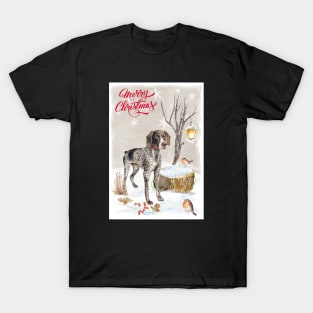 German Shorthaired Pointer Merry Christmas Santa Dog T-Shirt